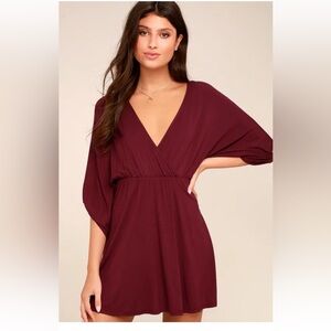 Lulus burgundy surplice dress